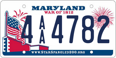 MD license plate 4AA4782
