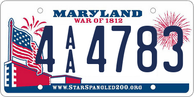 MD license plate 4AA4783