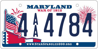 MD license plate 4AA4784