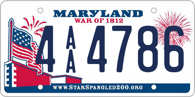 MD license plate 4AA4786