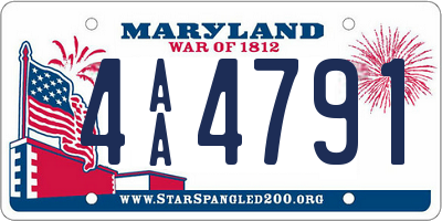 MD license plate 4AA4791