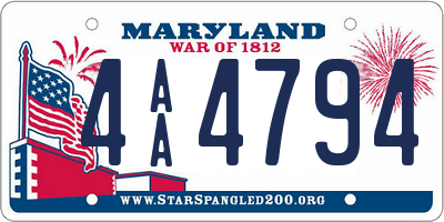 MD license plate 4AA4794