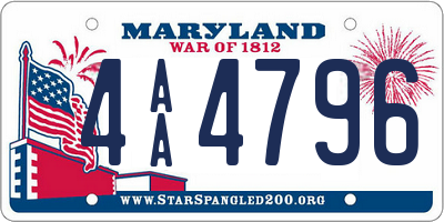 MD license plate 4AA4796