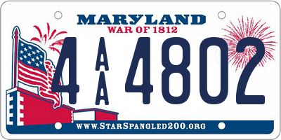 MD license plate 4AA4802