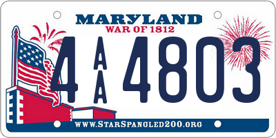 MD license plate 4AA4803