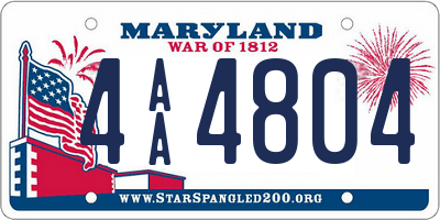 MD license plate 4AA4804