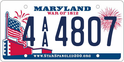 MD license plate 4AA4807