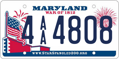 MD license plate 4AA4808