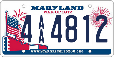 MD license plate 4AA4812