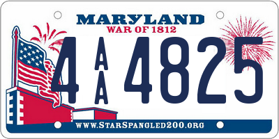 MD license plate 4AA4825