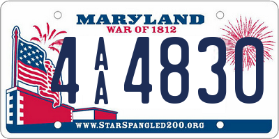 MD license plate 4AA4830