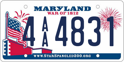 MD license plate 4AA4831