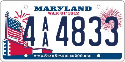 MD license plate 4AA4833