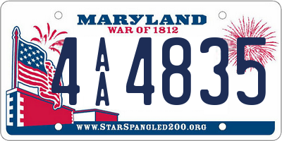 MD license plate 4AA4835