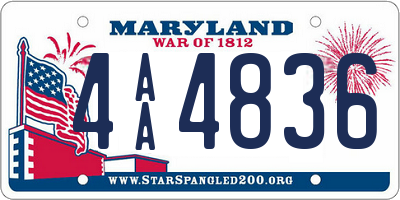 MD license plate 4AA4836