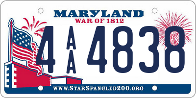MD license plate 4AA4838
