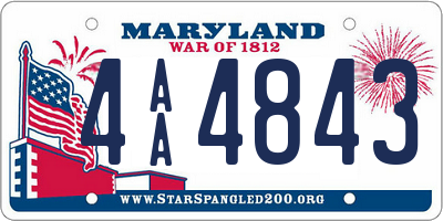 MD license plate 4AA4843