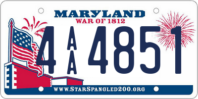 MD license plate 4AA4851