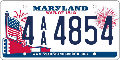 MD license plate 4AA4854