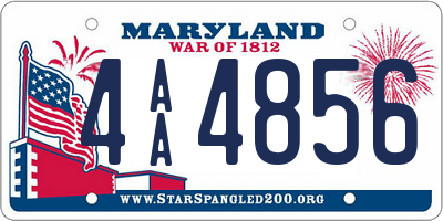 MD license plate 4AA4856