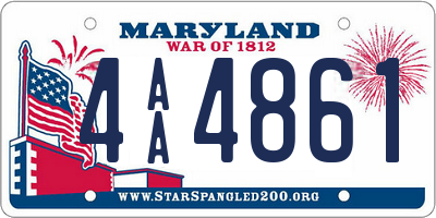 MD license plate 4AA4861