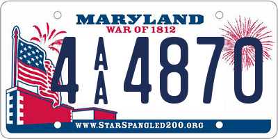 MD license plate 4AA4870