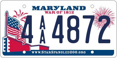 MD license plate 4AA4872