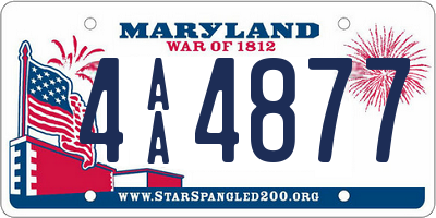 MD license plate 4AA4877