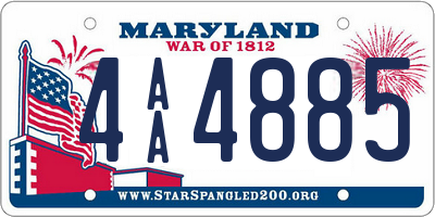 MD license plate 4AA4885