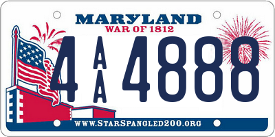 MD license plate 4AA4888