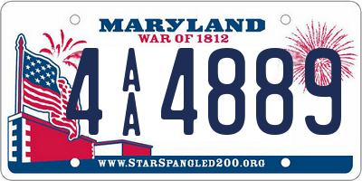 MD license plate 4AA4889