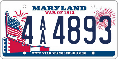 MD license plate 4AA4893