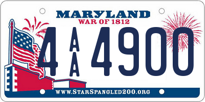 MD license plate 4AA4900