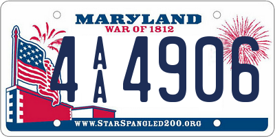 MD license plate 4AA4906