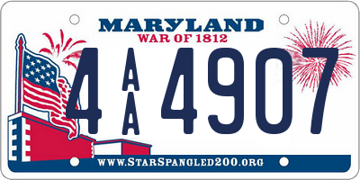 MD license plate 4AA4907