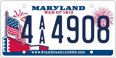 MD license plate 4AA4908