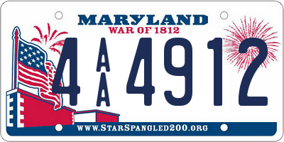 MD license plate 4AA4912