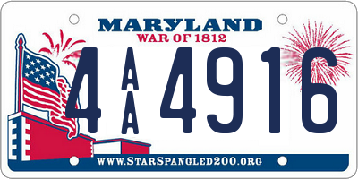 MD license plate 4AA4916