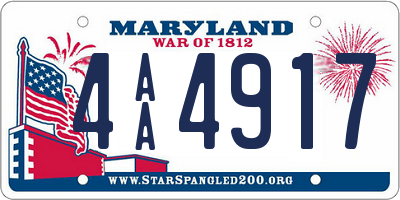 MD license plate 4AA4917