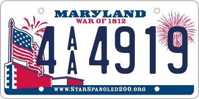 MD license plate 4AA4919