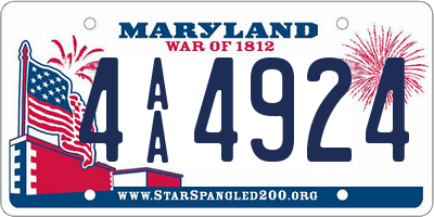 MD license plate 4AA4924