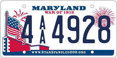 MD license plate 4AA4928