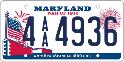MD license plate 4AA4936