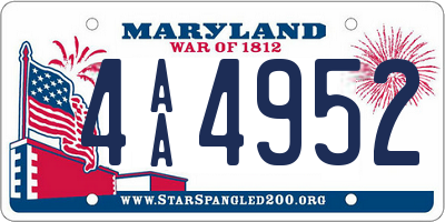 MD license plate 4AA4952