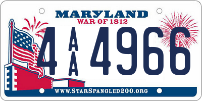 MD license plate 4AA4966