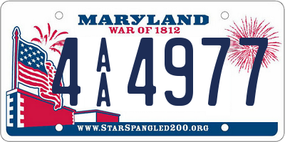 MD license plate 4AA4977