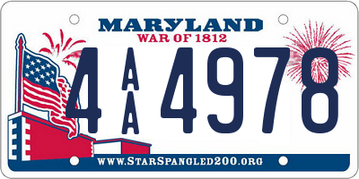 MD license plate 4AA4978