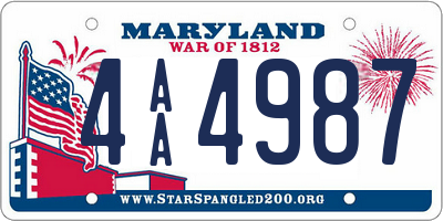 MD license plate 4AA4987