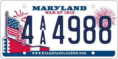 MD license plate 4AA4988