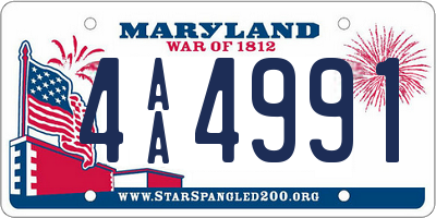 MD license plate 4AA4991